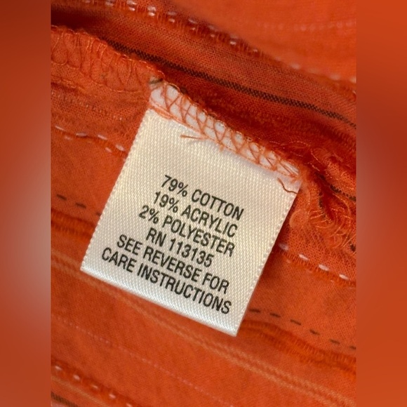 Breckenridge Orange Casual Button Down Shacket with Pintuck Pleats - Picture 7 of 9